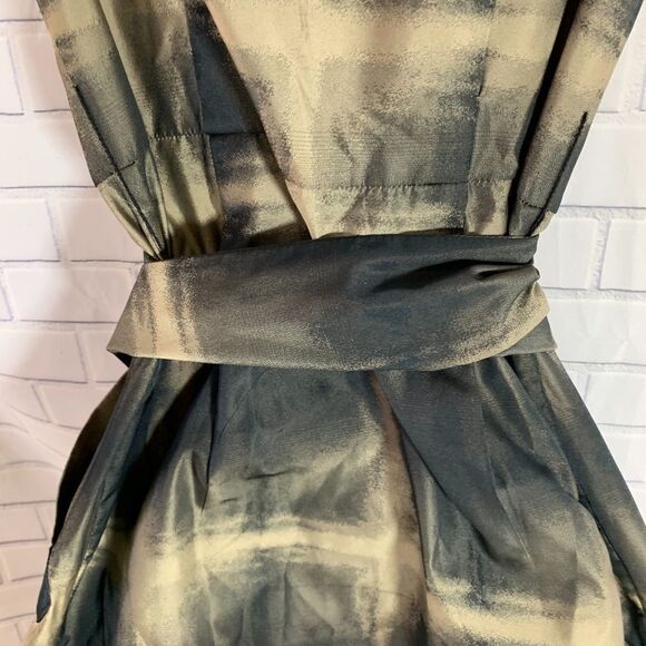 L.A.M.B. Abstract Black Plaid Taffeta Dres… - Picture 4 of 7